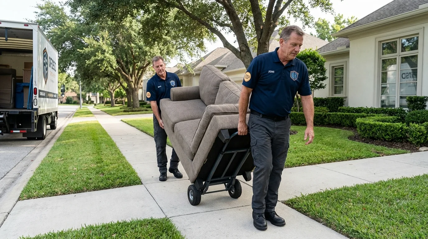 Local residential moving crew loading furniture in Cross City, FL