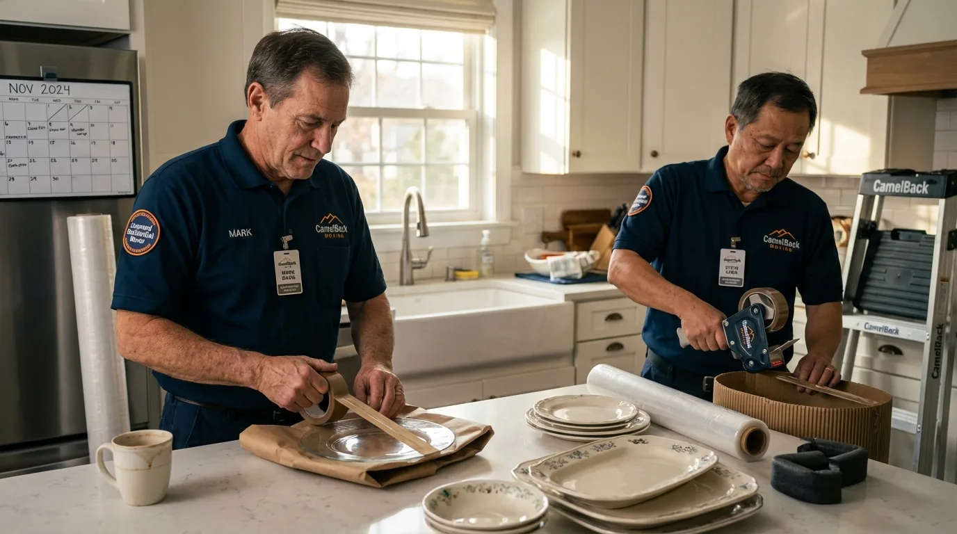 Professional crew packing kitchen dishware in Cross City, FL